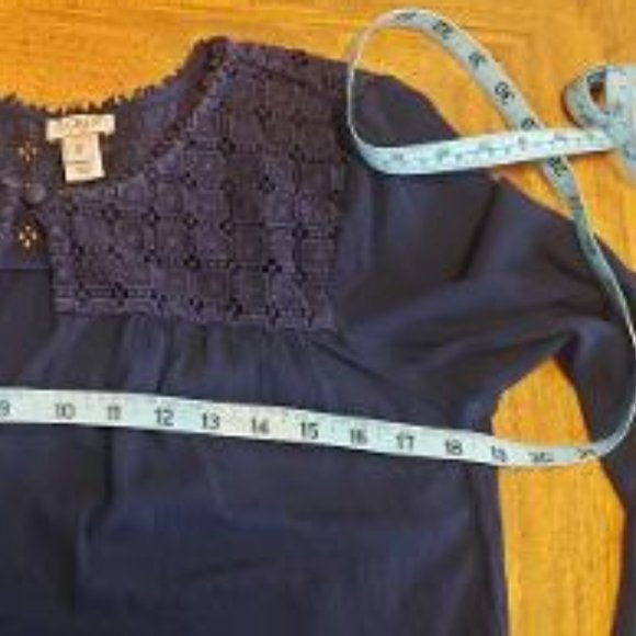J Crew Navy Long Sleeve Blouse - Picture 7 of 9